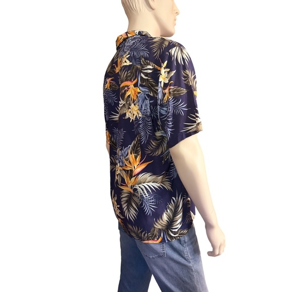 Sandwich Isle Hawaiian Shirt Tiki Button Front 100% Rayon Floral Foliage NWOT - Picture 4 of 11